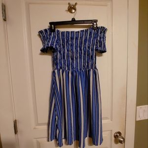 Rue21 short dress, XL, blue black and white stripes